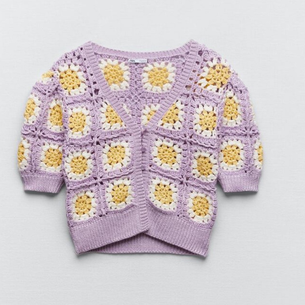 Zara crochet knit cardigan